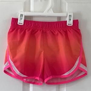 Old Navy Active lined pink orange red Athletic Shorts Girls 10 / 12 Big Kids Lg